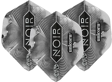 Unicorn Ultrafly Dart Flights | Noir | Ultra Durable 100 Micron Polyester PET | Plus, Big Wing or Aspect Ratio Type 1 Shape