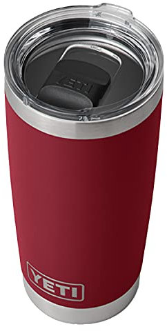 YETI Rambler 20 oz Tumbler, Stainless Steel, Vacuum Insulated with MagSlider Lid, Harvest Red