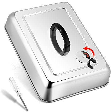 Leonyo Couvercle à badigeonner rectangulaire de 33 x 22,9 cm avec aération réglable, grand couvercle de cuisson à la vapeur en acier inoxydable, accessoires pour barbecue extérieur et intérieur à