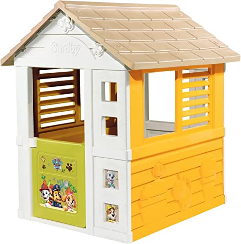 Casa dei giochi della Paw Patrol di Smoby. con porta d'ingresso e 2 finestre con doghe Resistente ai raggi UV. A partire da 2 anni. (7600810727)