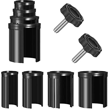 BBTO 6 Pcs Patio Umbrella Replacement Parts Kit Parasol Base Insert Patio Table Umbrella Stand Hole Ring Plug Cover with Hand Knob Fits Diameter 1,1.3,1.5 and 1.9 Inch Pole for Balcony Backyard