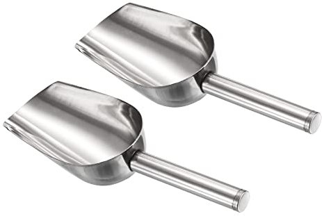 PATIKIL Glace Cuillère, 2 Paquet Inox Acier 7.5x2.2 Petit Glace Tissuant Utilité Pelle pour Cuisine Tige Fête, Argent