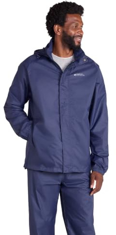 Mountain Warehouse Pakka Mens Waterproof Rain Jacket | Lightweight & Breathable IsoDry Coat with Fully Taped Seams, Easy to Pack Packaway Hood & Stuff Bag, For Wet Weather, Walking