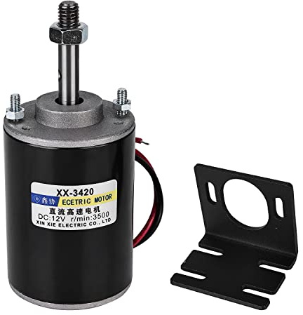 Mini Dauermagnet Gleichstrommotor, 12V Dauermagnet DC Motor Hochgeschwindigkeit ​​Niedrige Lärm Für DIY Generator Ideal für Heimwerker CW/CCW-Steuerung 3500RPM Elektromotor und 3420 DC Motor Halterung