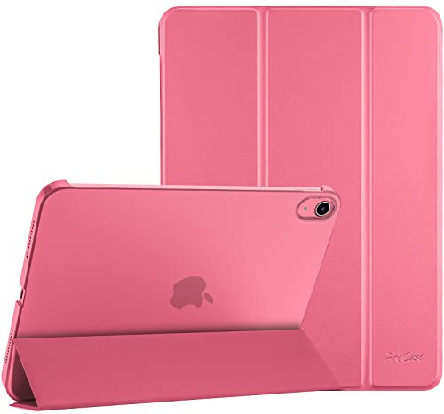 ProCase för iPad (A16) 11:e generationen 11 tum 2025/iPad 10:e generationen 10,9 tum 2022 fodral, smalt smart fodral med genomskinlig hårt skal, stöder Touch ID, automatisk uppvakning/sömn – rosa