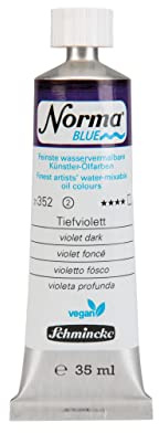 Schmincke - NORMA® Blue, 21352009, feinste wasservermalbare Künstler-Ölfarben, höchstpigmentiert, lichtecht, vegan, Tiefviolett - 35 ml