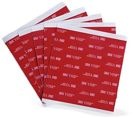 Dpm tapes VHB - Pads Biadesivi Extraforti Resistenti All'acqua e Alle Alte Temperature, per Auto, Casa e Ufficio (100 mm x 100 mm) (5 pezzi)