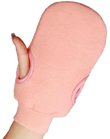 HUFFA 1Pc Shower Spa Exfoliator Two-sided Bath Glove Body Cleaning Scrub Mitt Rub Dead Skin Removal Bathroom Massage Products SPA Foam (Color : pink)