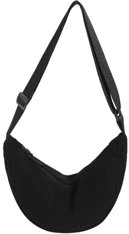 DKIIL NOIYB Lässige Cord Halbmond Umhängetasche - Retro Crossbody Bag für Damen - Geeignet zum Einkaufen, Dating, Reisen und Arbeiten
