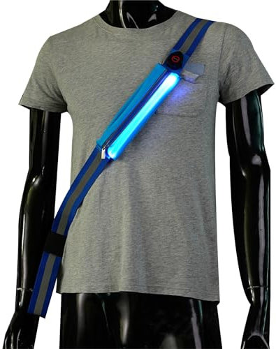 XINYIN Reflektierende Gürtelschärpe mit Sicherheitslicht, wiederaufladbar über USB, LED-Licht, Laufgürtel für Läufer, Spaziergänger, hohe Sichtbarkeit, wiederaufladbares LED-Licht, Laufgürtel
