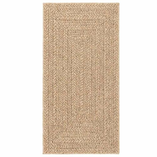 VidaXL Alfombra ZIZUR de Yute para Interior y Exterior 100x200 cm - Alfombra de Suelo y Puerta