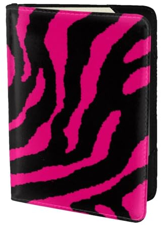 YUNWEIKEJI Zebra Tiger Leopard Rosa, Reisepasshülle PU Leder Reisebrieftasche Reisepasshülle Reisepasshüllen 5,5 Zoll