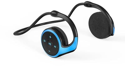 SHUGWA Auricolare Bluetooth Con Slot Per Scheda TF Per Microfoni(Blue with 32GB card)