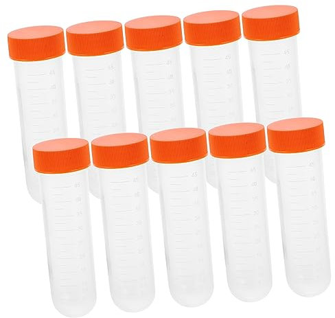 Mobestech Tubes À Centrifuger En Plastique De 50 Ml 100 Pièces Bouchon À Vis Étanche Intérieur Lisse Pour Laboratoire Tubes À Centrifuger Scientifiques Paquet De 100