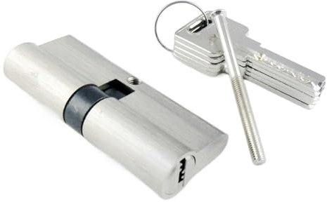 PZOFERLIN Drahtseilklemmen, Drahtseilkabelklemmen ABC Doppelschloss for Türen und Fenster, 55–90 mm Zylinderschlösser aus Messing mit Schlüssel(Dc 55mm)