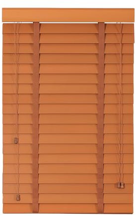 Veneziane in Legno for Finestre Interno Tende Orizzontali Personalizzabile 40cm ~230cm Persiane in Legno A Doghe Larghe 50 mm Tende Orizzontali for Ufficio E Casa Adatte(Marrone Chiaro)