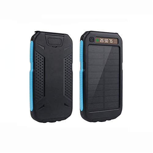 Caricabatterie solare da 45000 mAh, grande capacità, power bank solare, powerbank esterno, batteria esterna, doppia luce, caricabatterie portatile per cellulare, blu