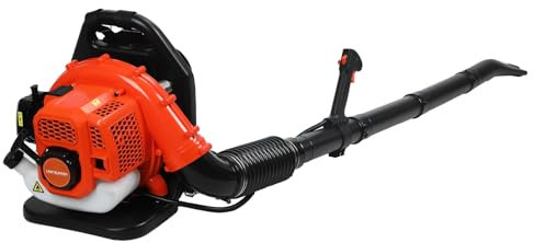 tinysiry 52CC Gas Backpack Leaf Blower, 2-Stroke Engine Commercial Snow Dust Blower, 550CFM High-Power Lawn Cleaner, Lightweight Yard Landscaping Vacuum, Quiet Fuel Efficient Outdoor Tool Orange