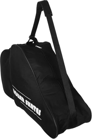 MUELODSIC Schwarze Eislauftasche aus Canvas mit Verbessertem Schutz und Leichtem Design Geräumiger EIN Schulter Rucksack für Rollschuhe und Inline Skates für Jugendliche und Erwachsene