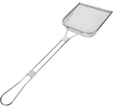 Gatuida Espumadera Cuadrada de Acero Inoxidable 304 Filtro de Malla Fina y Mango Largo, Colador para Freír y Escurrir Grasa, Adecuado para Uso en Cocina Casera y Wok