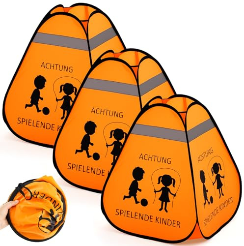 Namalu 3 Segnale Stradale di Attenzione Segnale Stradale, Segnale di Stop per Bambini Cono di Avvertimento per Bambini Cartello di Sicurezza Grande per Attenzione Immediata 60 x 50 x 50 cm