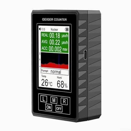 Medidor de radiación de núcleo portátil, contador Geiger Beta Gamma X-Ray Detector con pantalla LCD, supervisión en tiempo real, USB o precisión de la batería, 0,01 μSv/h para el hogar, laboratorio