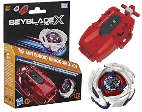 Beyblade X Meteoroid Dragoon 3-70J Left Spin String Launcher with Takara Tomy Attack Type Top, Battling Tops Game Toys, Ages 8+ (Amazon Exclusive)
