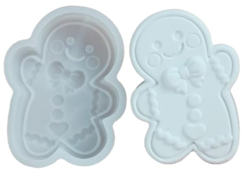 Ylnailky Moules En Silicone Pour Noël - Moules En Silicone De Bonhomme En Pain D'Épice Pour Artisanat Résine - Outils de Création Décorations de Noël Fournitures pour Plâtre Argile Savon Décor Bureau