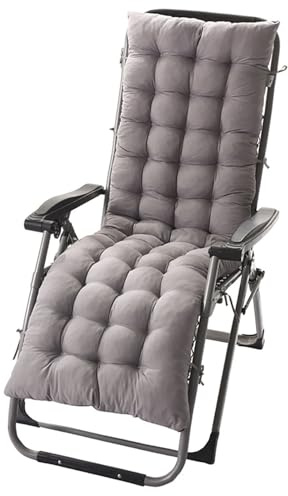 Hoowarm Sonnenliege Auflage, 125x48/150x48cm Dickes Relax Liegenauflage mit Bändern Antirutsch Garten Liegestuhl Auflage für Liegestuhl Garten Innen Außen, Balkon(A2,155x48x8cm)
