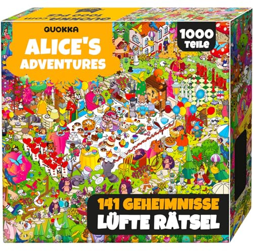 Jigsaw Puzzles for Adults 1000-1000 Piece Jigsaw Puzzles for Adults | Alice in Wonderland - Jigsaw Puzzle with Secret Task - Fairy Tale Audio Story for Deep Relaxation for Challenge Puzzle Lovers