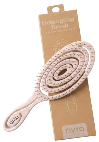 Nyra Cepillo Desenredante, Ergonómico, Cerdas Flexibles, Sostenible,Violeta