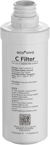 Ecoviva MATE 5 5H C-Filter Ersatzfilter für MATE5H MATE5 Auftisch UV Umkehrosmoseanlage Osmoseanlage Trinkwasser Wasserfilter