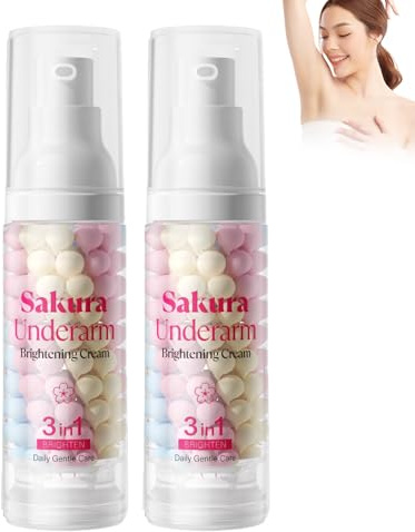Achsel Creme für Dunkle Hautstellen, Sanfte Aufhellung und Beruhigende Pflege, Tägliche Anwendung für Achseln und Intimbereich, Nicht Fettend und Schnell Einziehend, Für einen Gleichmäßigen Teint, 2PS