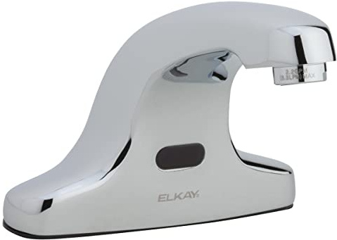 Elkay LKB737C Commercial Electronic Lavatory Battery Powered Deck Mount Faucet with Cast Fixed Spout, Chrome