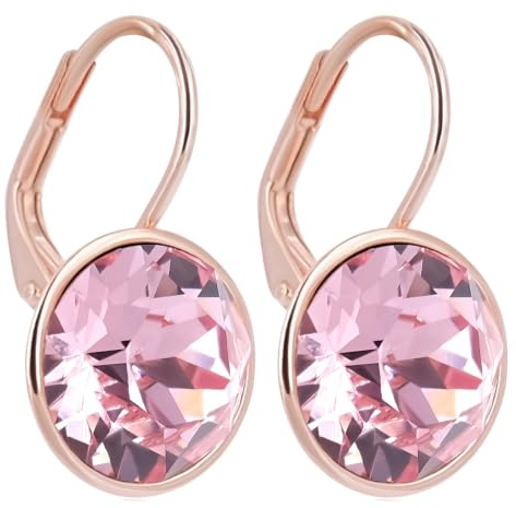 NOBEL Ohrringe Rosegold 925 Sterling Silberohrringe Damen Markenkristalle aus Österreich