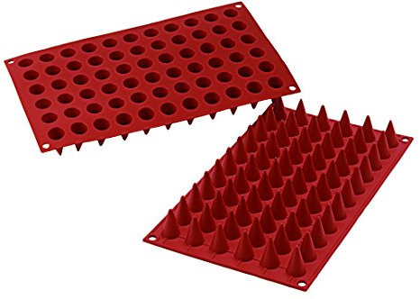 Silikomart | SF131 Silikonform für Monoportionen CONO, Antihaft, 66 Hohlräume, 10er Pack Kuchenformen, Ø 18 h 30 mm Volumen 66 x 33 ml Tot. 2178 ml