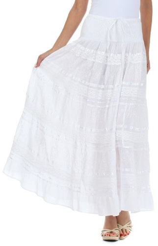 Sakkas 0604 Pizzo e Nastro Boho Contadino - Bianco - Unica