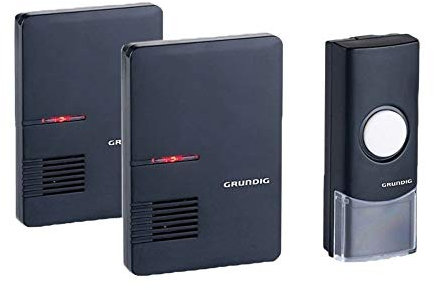 Grundig - Timbre de puerta con 2 receptores + LED - Negro