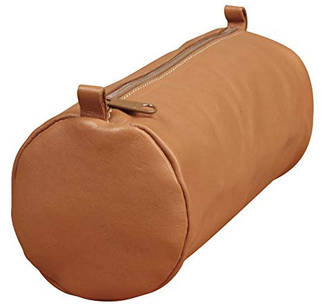 Clairefontaine 77032C - Schlampermäppchen - Penale, Age Bag, aus Leder, rund 22xØ8 cm, Braun, 1 Stück