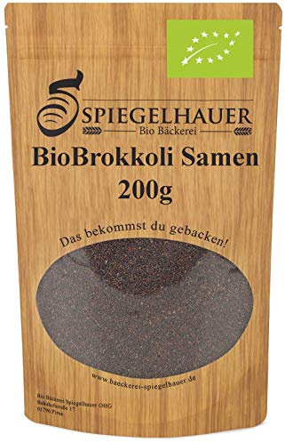 Semillas orgánicas para germinados de brocoli - Semillas para germinar brotes de brocoli - fuente de energía saludable - nutritivas y sabrosas para ensaladas - Contenido: 200g semillas de brocoli