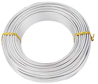 PandaHall - Filo in alluminio da 25 metri con spessore di 3 mm, per lavori manuali (argento)