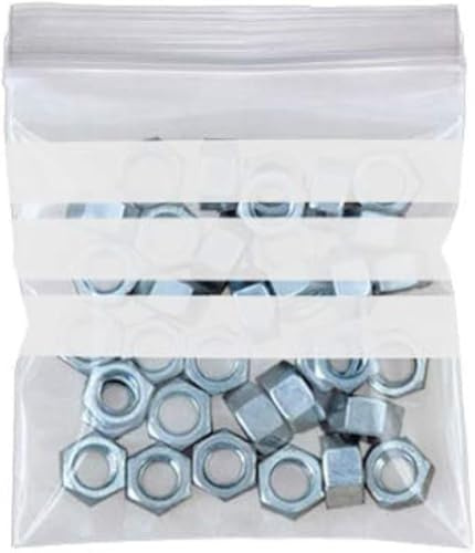 Grip Seal Bags with Write On Panel - 9 x 12.75 (A4) Clear Resealable Plastic Bags for Storage & Packaging (100 Pack) - Sabco