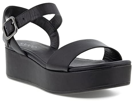 Ecco Damen Plateausandalen, Schwarz (Black 1001), 40 EU