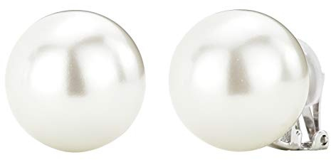 Traveller Ohrclip - Damen - große 20mm Perle - platiniert - 801120