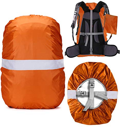 Regenschutz für Rucksack Schulranzen, Wasserdichter Rucksack Regenhülle Cover Regenüberzug mit Reflektorstreifen Rutschfester Kreuzschnalle, Perfekt für Camping, Wandern und Outdoor Aktivitäten