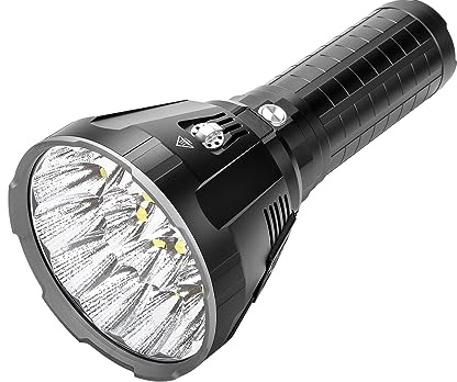 IMALENT MS18 Linterna Más Potente, 10,0000 Linterna Led Recargable Alta Potencia, Potente Linternas 18 CREE XHP70.2 LEDs, Alcance Máximo Hasta 1.350 Metros, con 8 Modos, IP56 Impermeable（Luz cálida）
