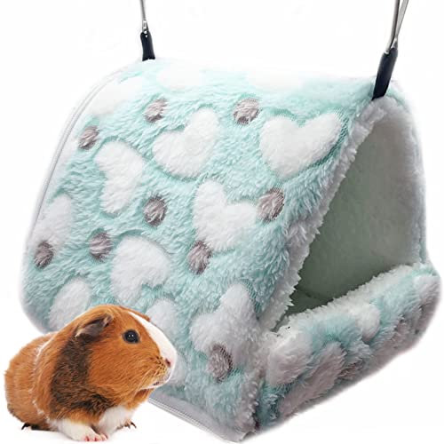 LeerKing Kleintiere Kuschelhöhle | Plüsch Behausung & Hängematte | Kuschelbett Nest für Meerschweinchen, Ratten, Hamster, Frettchen & Nager – Sicheres Schlafplatz Grün M