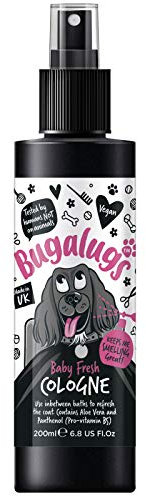 BUGALUGS Dog Cologne Baby Fresh Duft - Veganes Hundespray Hundeparfüm Spray Hundedeo Verwendung mit unserem Babypuder Dog Shampoo Groom600ml (1er Pack)