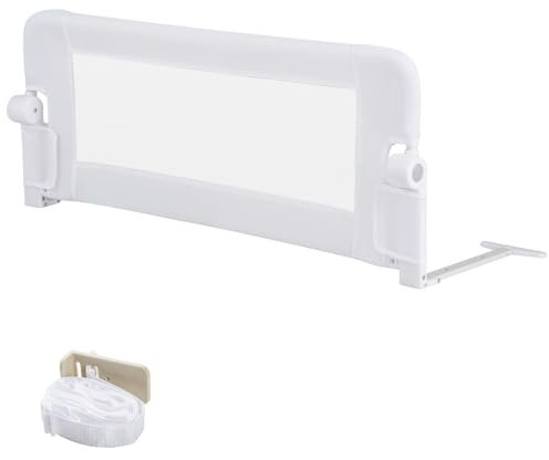 DREAMADE Bettgitter 150/120/105 cm, Kinderbettgitter Schutz, Kinderschutzgitter aus PP & Oxford, Babybettgitter für Rausfallschutz, Schutzgitter für Sicherheit (Weiß, 105 cm)