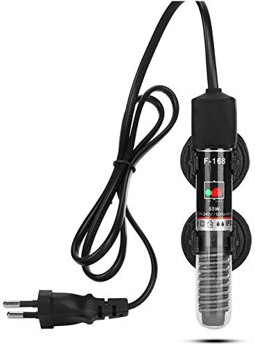 Asta di Riscaldamento Acquario, Presa EU 50W Riscaldatore Serbatoio Acquario Mini Riscaldatori Serbatoi Pesci Temperatura Costante 26℃ per Acquario Serbatoio di Acqua Salata e Serbatoio di Corallo